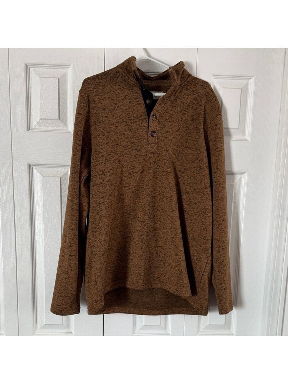 Stetson Men's Tan Sweater with Button Collar
